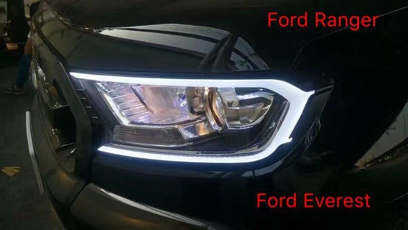 Светодиодный дневные ходовые огни для Ford ranger T6/Everest Светлые Коричневые автомобиль свет фар для дневного света