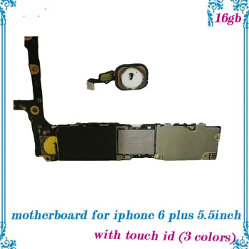 

Test Full function Unlocked for iphone 6 plus 5.5inch motherboard with touch id 16gb mainboard with full chips Logic Board