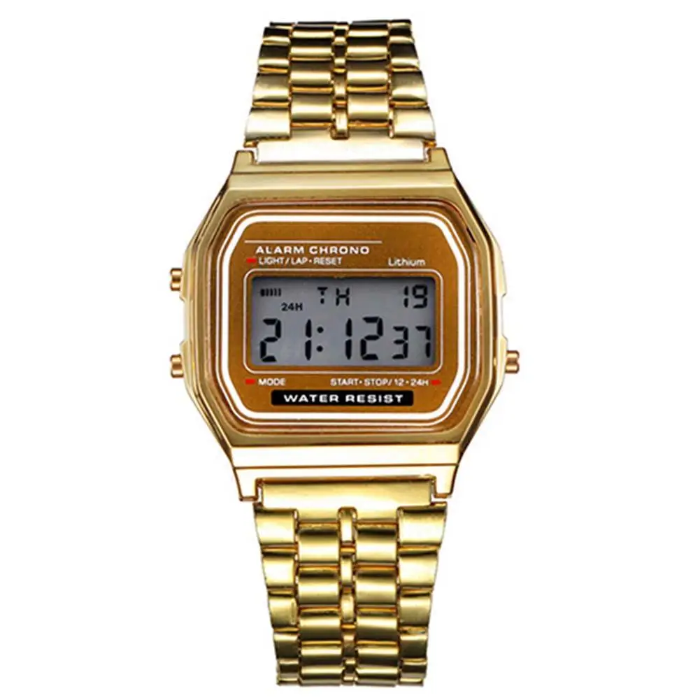 2017 New Fashion gold silver Silicone Couple font b Watch b font digital font b watch