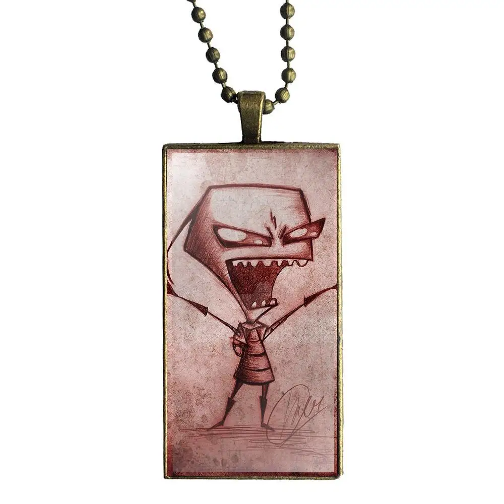 EJ glaze Gir Invader Zim стеклянная подвеска с изображением галактики ожерелье женское