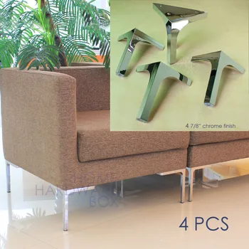 

sofa legs metal feet chrome finish pack of 4 corner leg stand 12cm height