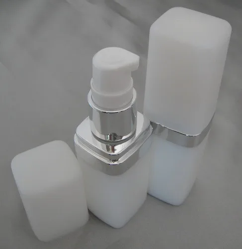 Frascos de Plástico Frasco de Creme para a Maquiagem Pressionando Quadrado Garrafa Loção Branco Cosméticos Protetor Solar Recarregáveis 50 Pcs 15 ml 2 Beleza e saúde