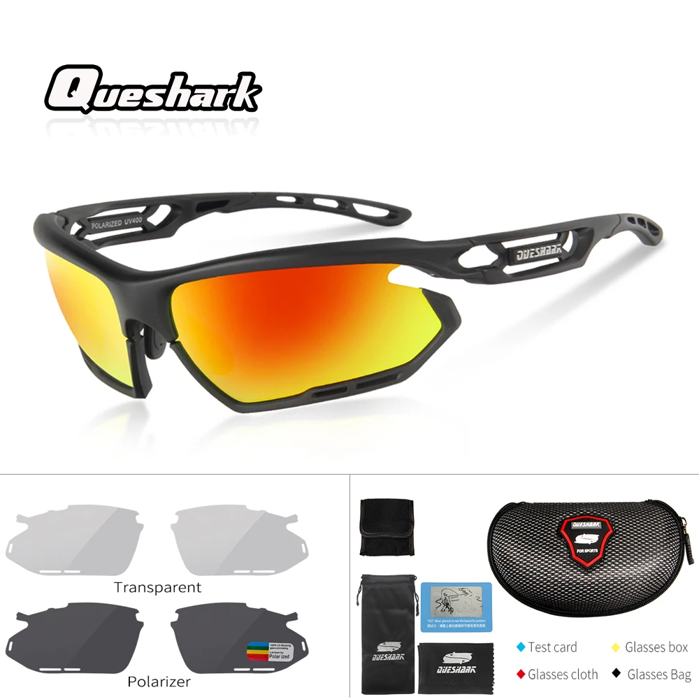 

Queshark Professional TR90 UV400 Polarized Cycling Sunglasses Bicycle Goggles Glasses Fishing Hiking Eyewear Tour De France