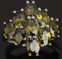 Unique Oval Verde Peridot 925 Overlay Niza de Las Mujeres Joyería Fina Venta Tamaño 6 7 8 9 Freeshipping S0316