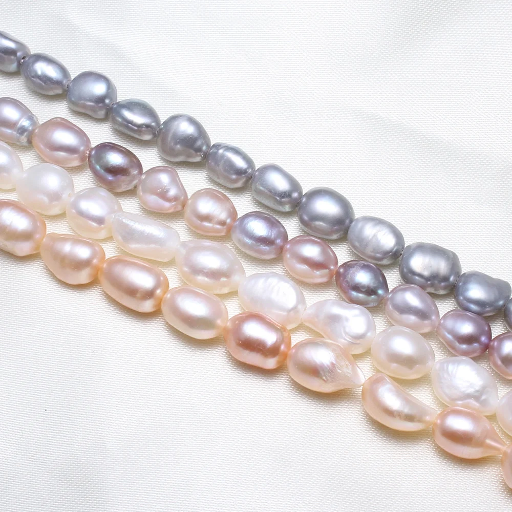 

Rice Cultured Freshwater Pearl Beads, Baroque,gray pink white 7mm 8mm 9mm Hole:Approx 0.8mm, Sold Per Approx 15.5 Inch Strand