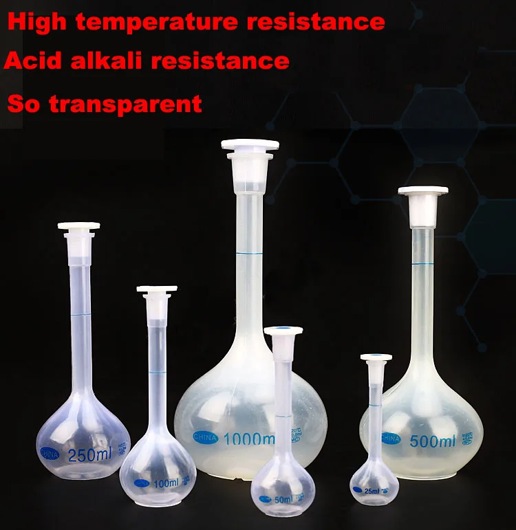 2pcs/lot Plastic Volumetric flask Laboratory Chemistry Equipment