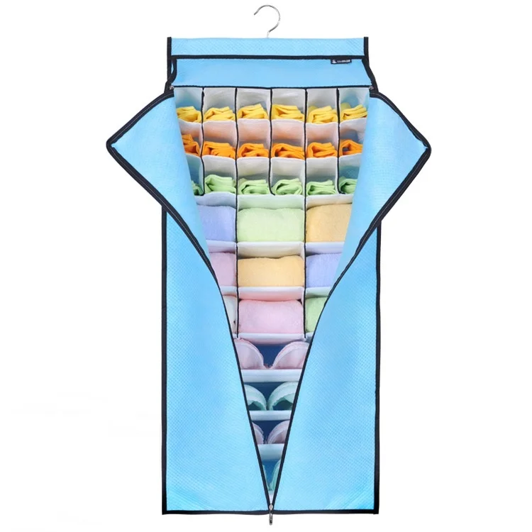 

Zipper Gate Storage Bags All-In-One Multilayer Hanging Closet Cabin Bedroom Diversified Pocket Grid Organizer