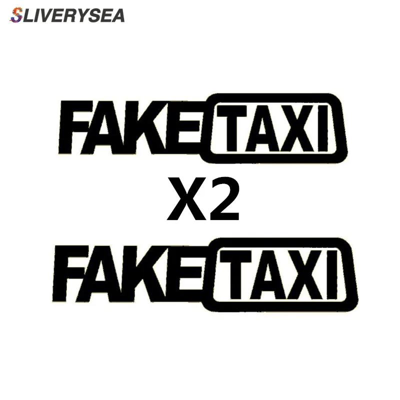 

SLIVERYSEA 2PCS Car Sticker JDM Drift Race Car FAKE TAXI Funny Reflective Sticker Decal Car Styling x2 #B1358