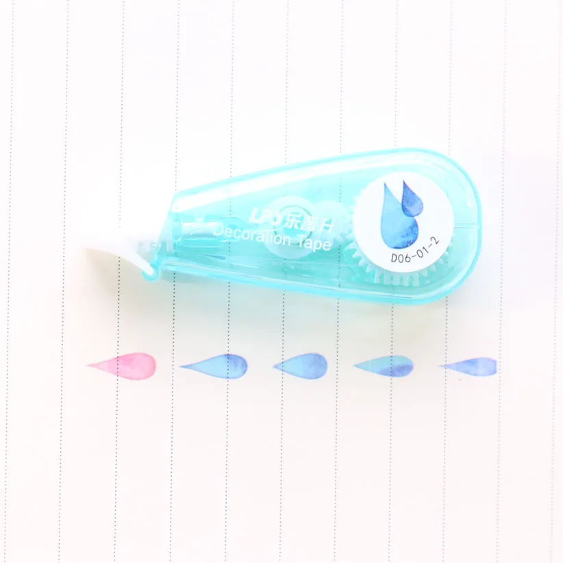 Милый kawaii школьный студенческий мультфильм пресс тип декоративная лента-корректор ребенок планировщик молочная васи лента канцелярские принадлежности 6 мм* 3 м - Цвет: Небесно-голубой