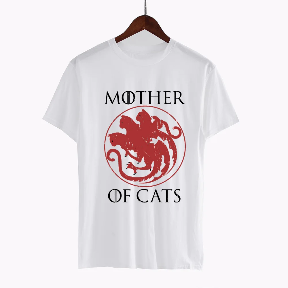 

MOTHER OF CATS Print Cotton T Shirt Women Summer Top Tumblr tshirt Short Sleeve Plus Size Loose Streetwear Unique Vogue Tees top