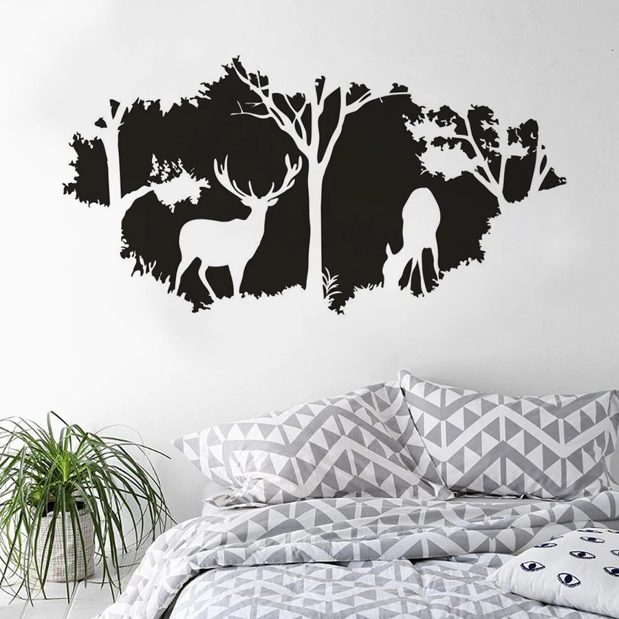 Papier peint photo Mural Photo facile installer Polaire Glowing Deer in Forest 