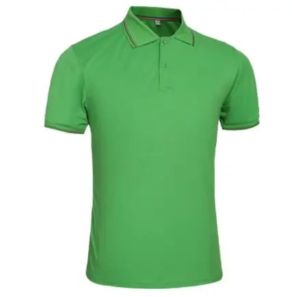 Поло фитнес Повседневное Camisa Рубашки поло Для мужчин Новое поступление, короткий рукав рубашки поло хлопка Мужская одежда - Цвет: Зеленый