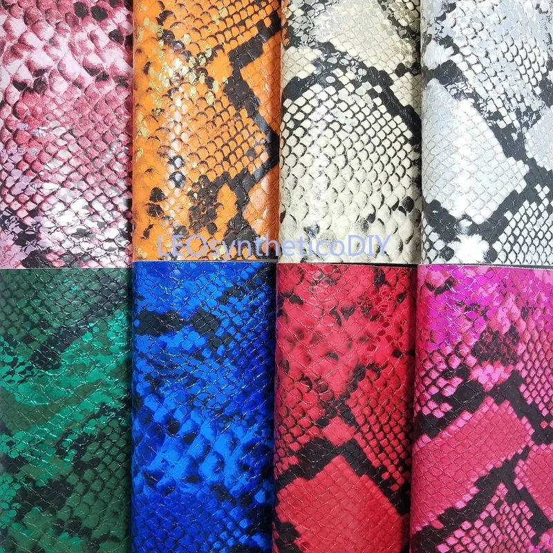 

1PC 21X29CM Synthetic Letaher, Cuero Sintetico Metallic Snake Leather For Making Bows Accessories LEOsyntheticoDIY T189