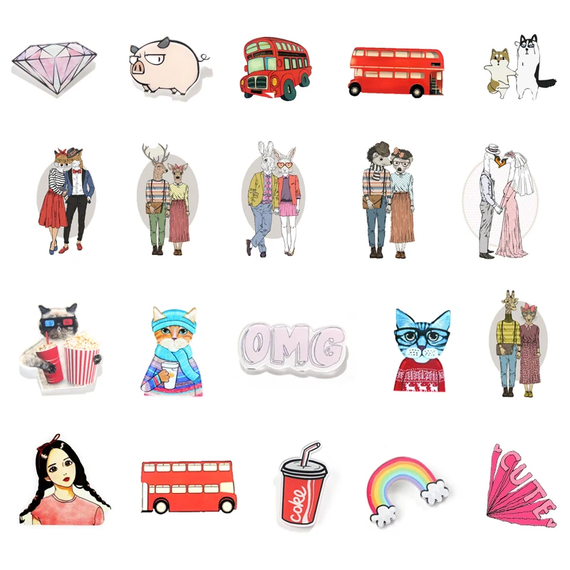 

1 PC Cartoon Character Icon Cartoon Animals Pin Badge Acrylic Badges Decoration Icons on Backpack