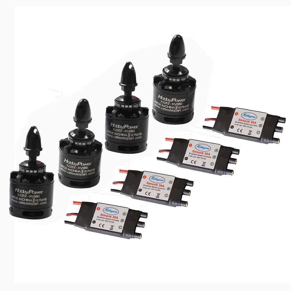 4 комплекта HP X2212 980KV бесщеточный мотор + SimonK 30A ESC для F450 S500 Quadcopter | Игрушки и хобби