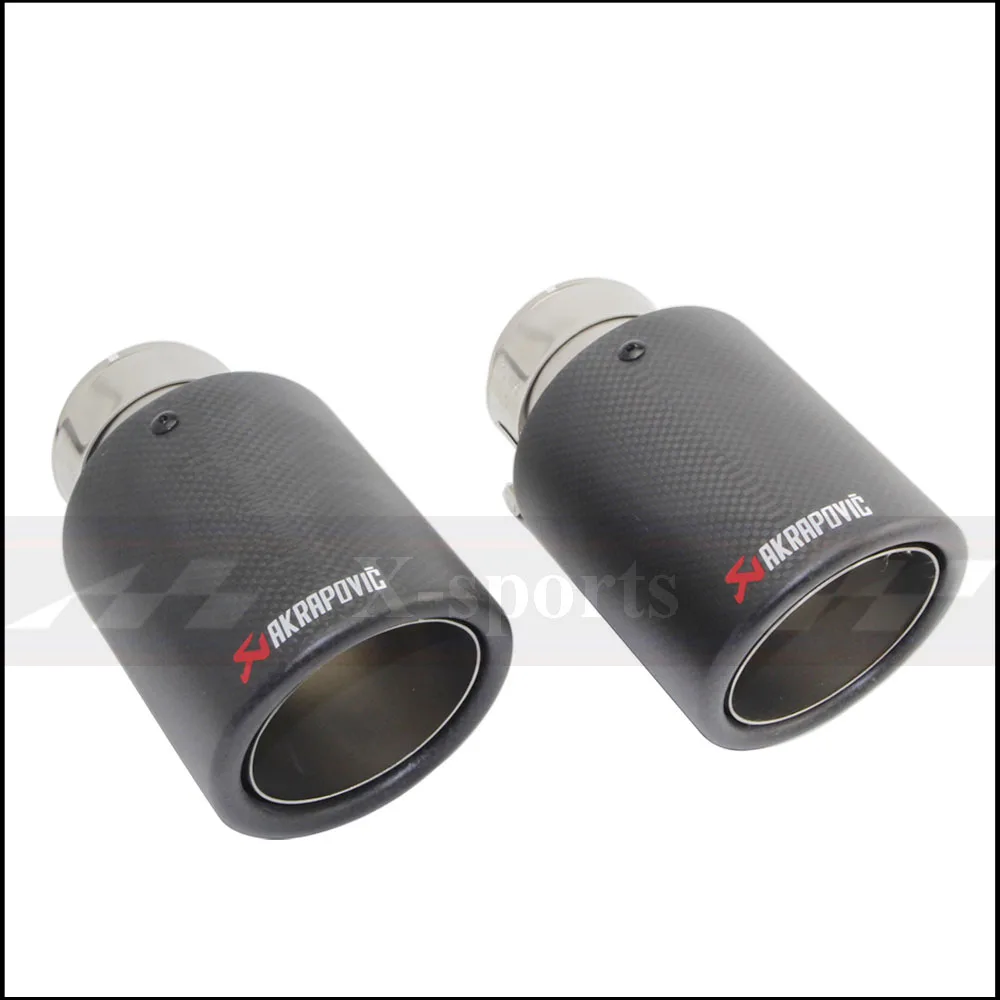

Akrapovic Carbon Fibre Matte Car Styling Exhaust System Muffler Pipe Tip Crimping Universal Sand Blasting Stainless Steel Trim