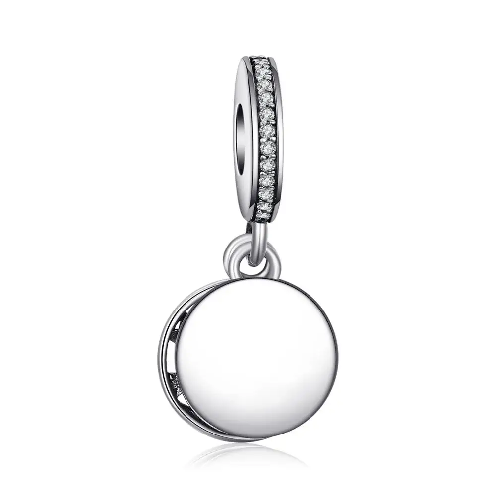 Jewelrypalace натуральная 925 серебро секрет Синий Любовь Подвески Бусы Fit Браслет Луна