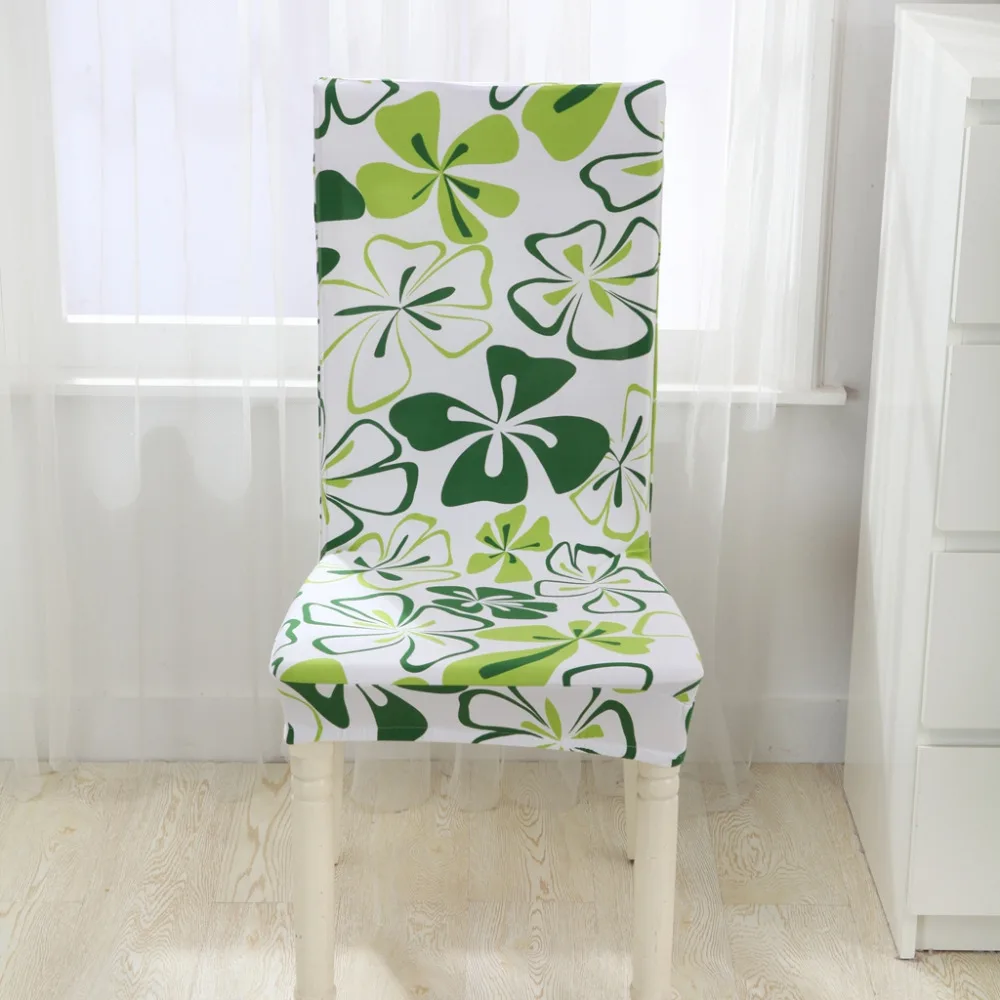 

Floral Pattern Chair Cover Removable Elastic Spandex Washable Stretch Dining Hotel Banquet Party Chair Seat Cover Home Decor