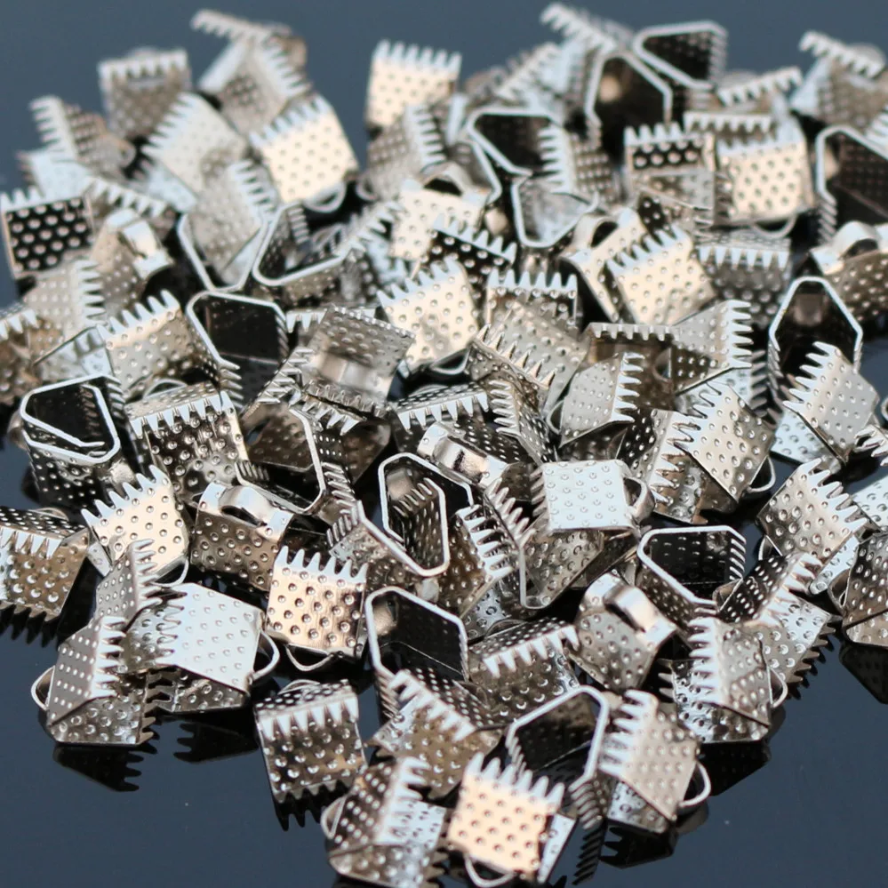 100pcs/pack Jewelry Findings Components Accessories Textured End Caps