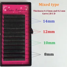 Mixed type J,B, C, D( 8/10/12/14mm) individual silk eyelashes ,flare eyealshes,individual eyealshes,false eyelashes,Soft Black