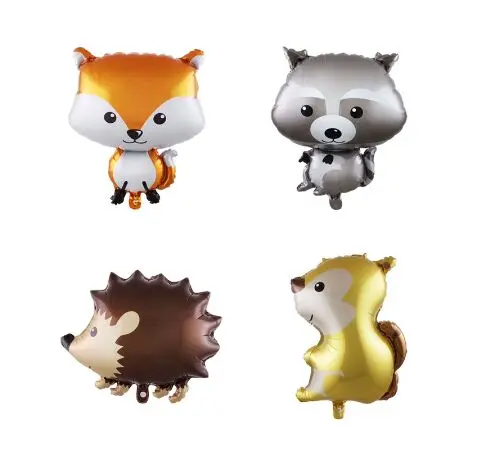 

Cartoon Animal Balloons foil Hedgehog fox Squirrel Raccoon Globos Birthday party Children's Day Air Balloon Inflatable toys ball