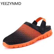 Унисекс летние пляжные сандалии разноцветные супер свет, большая размеры 36–46 Мужская обувь оранжевый зеленый синий черный хаки плоской подошве обувь