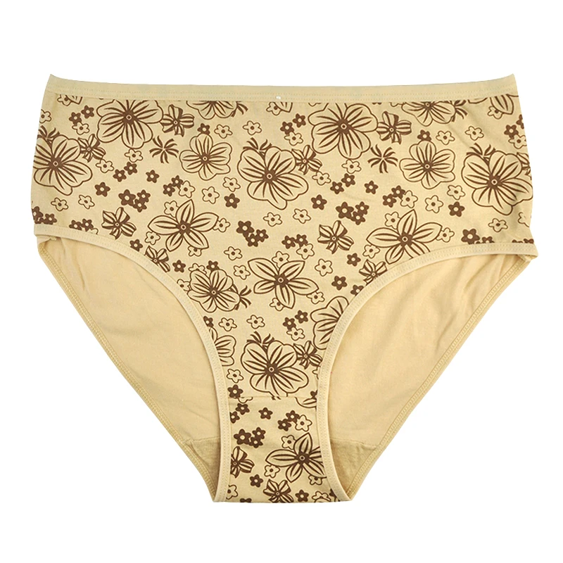 LOBBPAJA Lot 6 pcs Plus Size Women Underwear Cotton High Waist Sexy Floral Ladies Bikini Panties Briefs for Women XXL 3XL 4XL