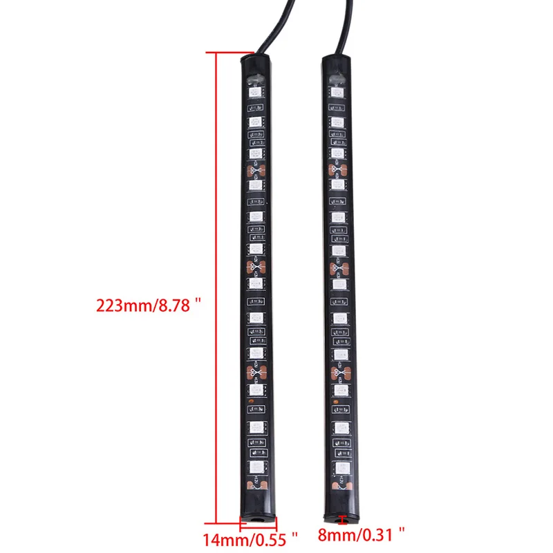 POSSBAY красочные автомобильные внедорожники интерьерные огни атмосферу декоративный свет RGB светодиодная неоновая лампа полосы 1 в 2 с переключателем управления