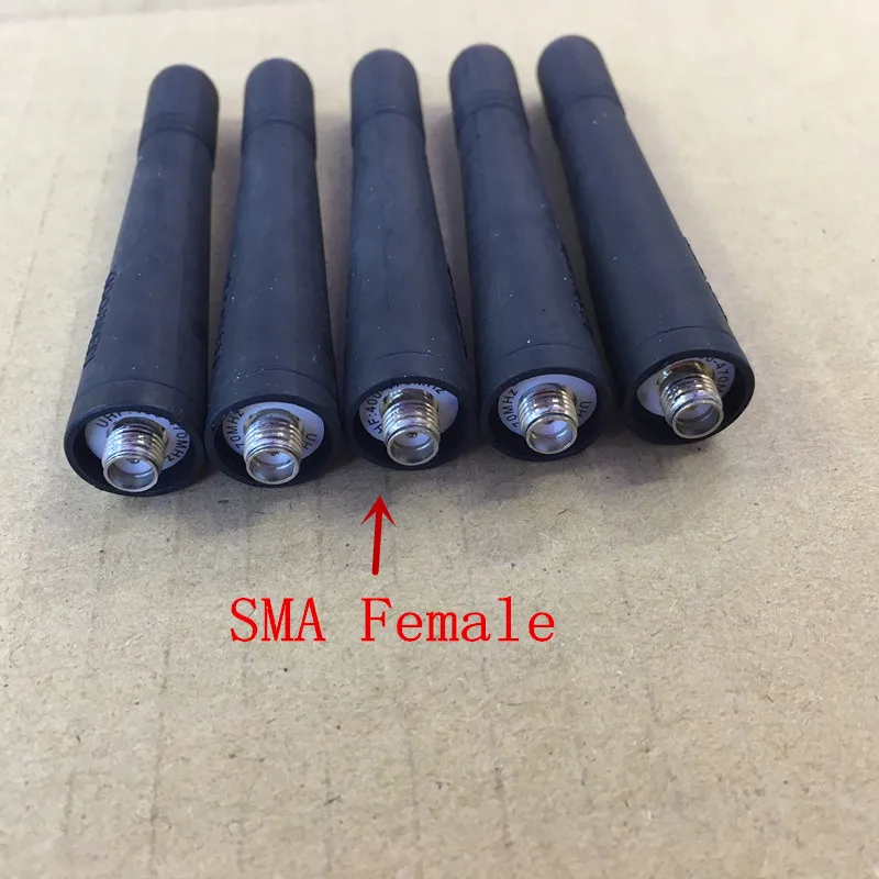Honghuismart 5 шт./лот короткая 8 см резиновая кнутая Антенна UHF 400 470 МГц SMA мама для Kenwood