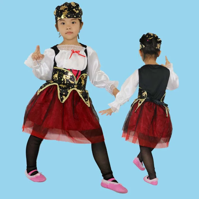 

Kids Girls Pirate Costume Cosplay Jewelry set Halloween Costumes for Children Christmas New Year Purim For Kids