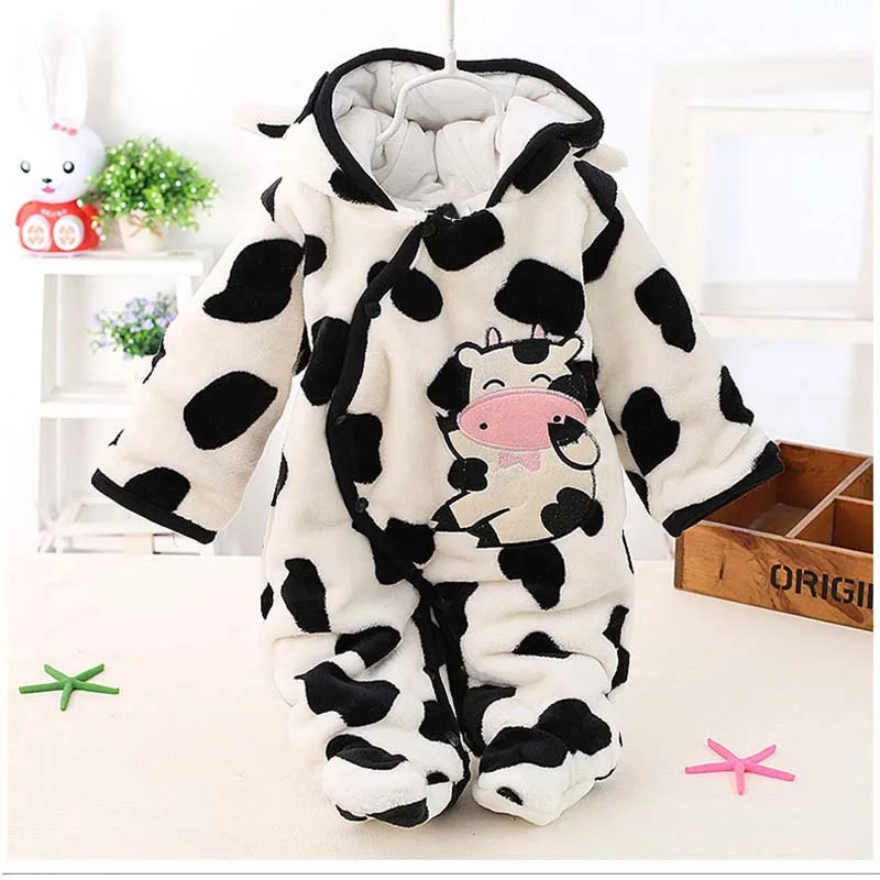 Зимняя одежда для младенцев; комплект одежды для детей; мягкий хлопковый теплый плотный комплект одежды для маленьких мальчиков и девочек; Одежда для новорожденных - Цвет: Big cow