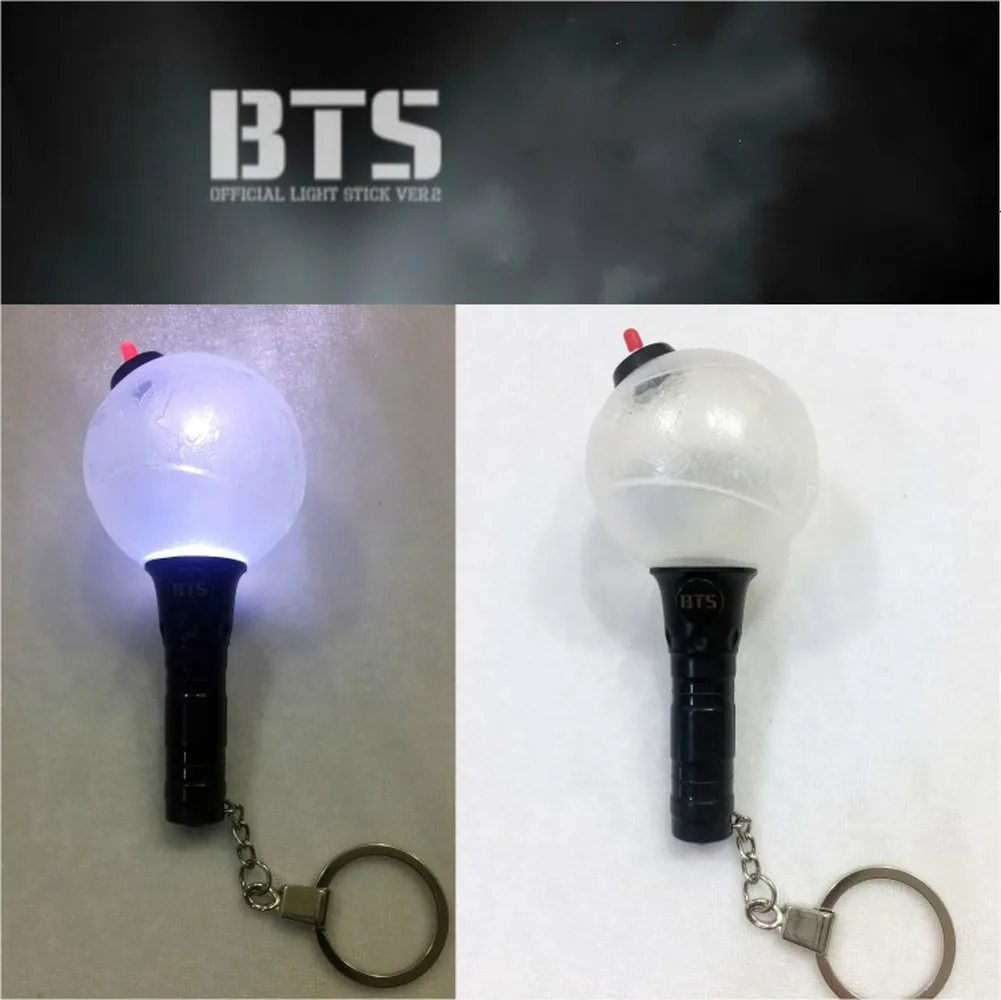 

BTS with the same mini light stick pendant key ring Ami stick around