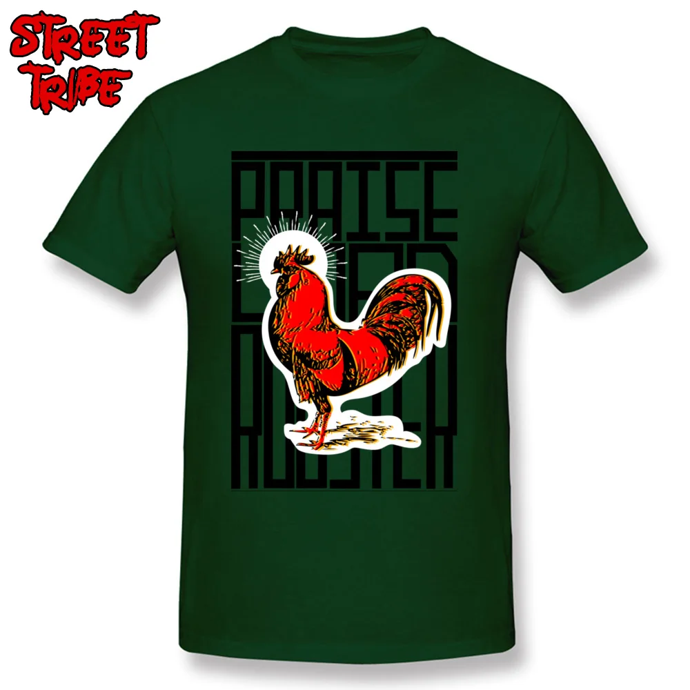 Praise Lord Rooster 100% Cotton Tops & Tees for Male Printed Tshirts 2018 Hot Sale Round Neck Clothing Shirt Short Sleeve Praise Lord Rooster dark
