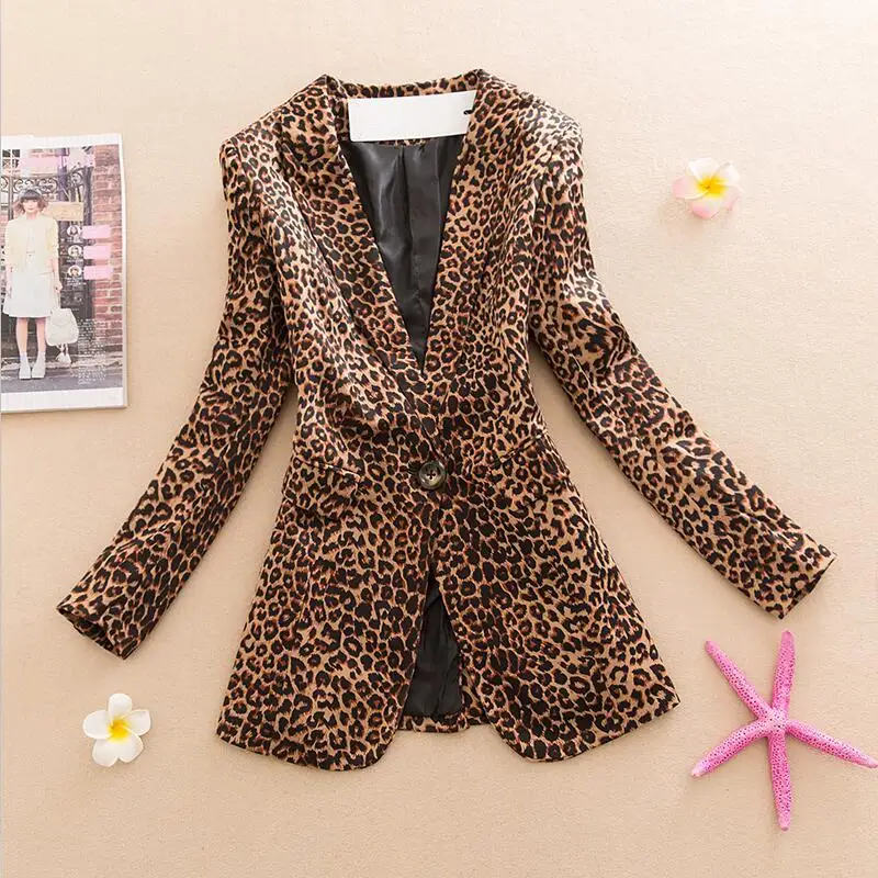 

Leopard Suit Women Clothing 2019 New Fashion Blazers Women Suits Short Slim Spring And Autumn Blazer Female Outerwear