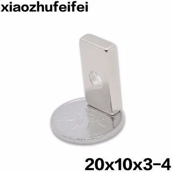 

500pcs 20x10x3 Super Strong Countersunk Block Rare Earth Neodymium Magnets 20 x 10 x 3 mm Hole:4mm Free Shipping 20*10*3-4