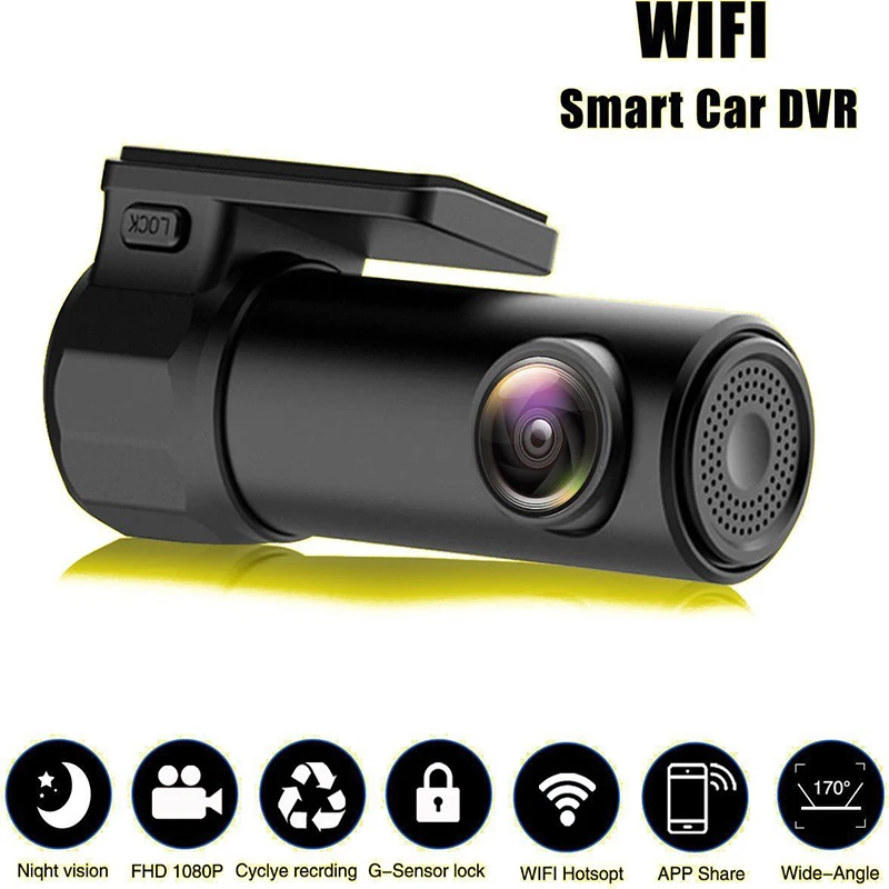 APRICOTCAR автомобильный проигрыватель 1080 P Мини Wifi Автомобильная Скрытая DVR камера