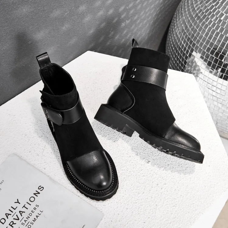 ZawsThia/Роскошные брендовые дизайнерские ботинки martin из натуральной замши в стиле панк; женские ботинки с пряжкой; армейские ботинки на платформе; женские ботильоны