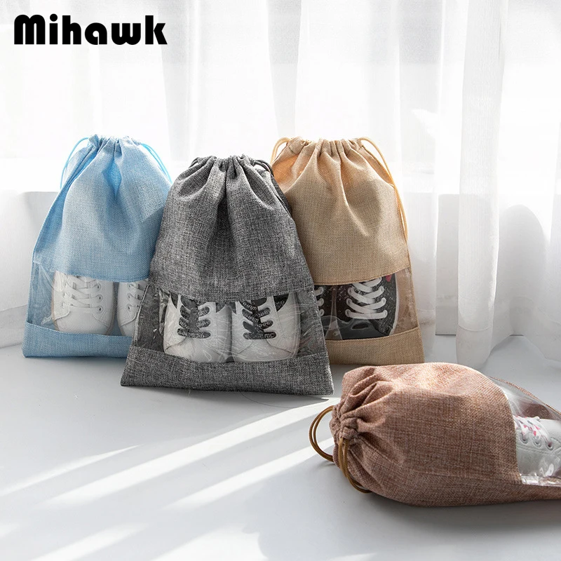 

Mihawk 2 Pcs Set Portable Travel Shoe Bags Men Women Clothes Underwear Toiletry Tote Cosmetic Sort Organizer Makeup Zipper Pouch