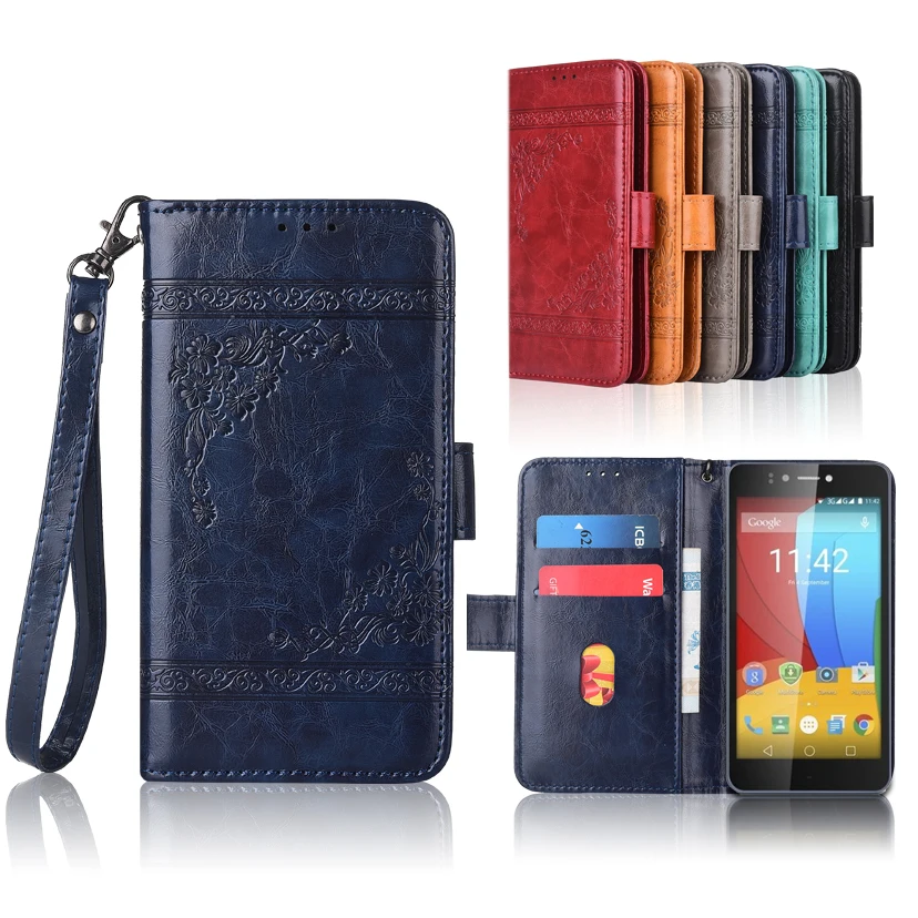 

Newest Wallet case for Prestigio Muze D3 E3 PSP3530 DUO Flip case with Strap,100% special PU leather embossing flower book case