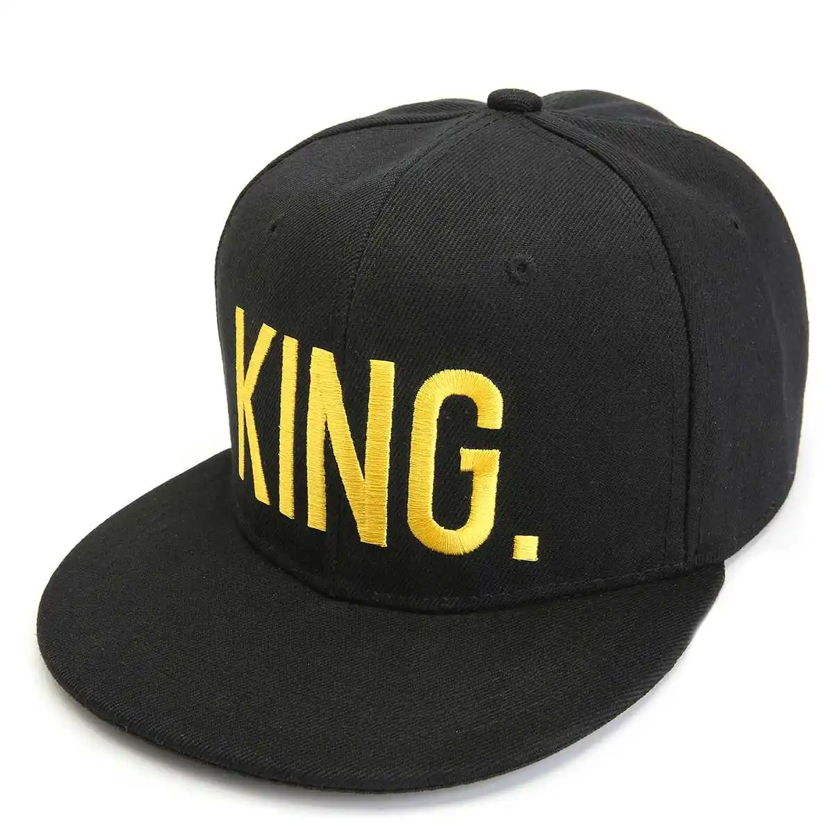 Black Golden King Новое поступление Регулируемый письмо КОРОЛЬ и queen шляпа, бейсбольная кепка Шапки в стиле «хип-хоп» для влюбленных облегающая бейсболка для Для мужчин Для женщин унисекс - Цвет: Black Golden King
