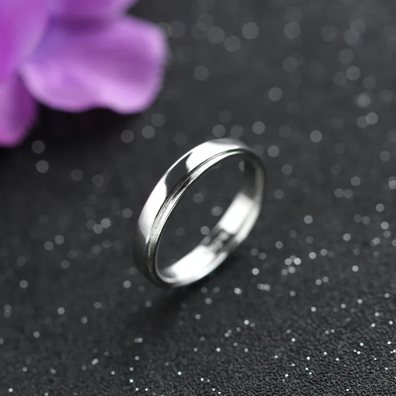 100% Аутентичные 925 пробы серебро Обручение кольцо простые гладкие полная перстни для Для женщин Элегантный Обручальное кольцо ювелирные