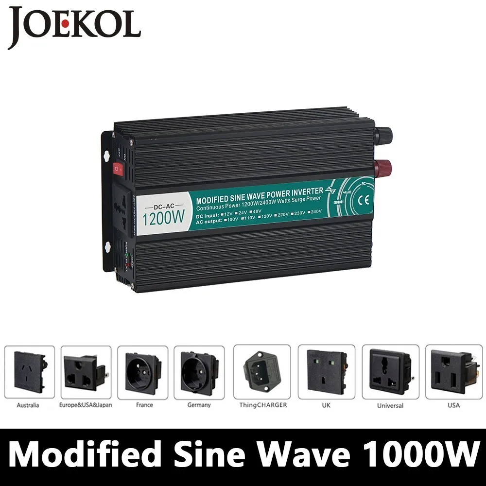 

1000W/1200W Modified Sine Wave Inverter,DC 12V/24V/48V To AC 110V/220V,off Grid Solar Power Inverter,voltage Converter For Home