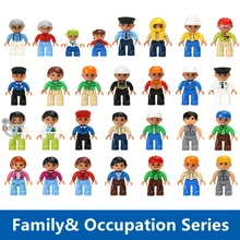 Grandes Blocos de Construção de Membros Da Família Médico Cinderela Princesa Palhaço Castelo Pirata Role Play Figuras Bricks Brinquedos Compatível Duplo