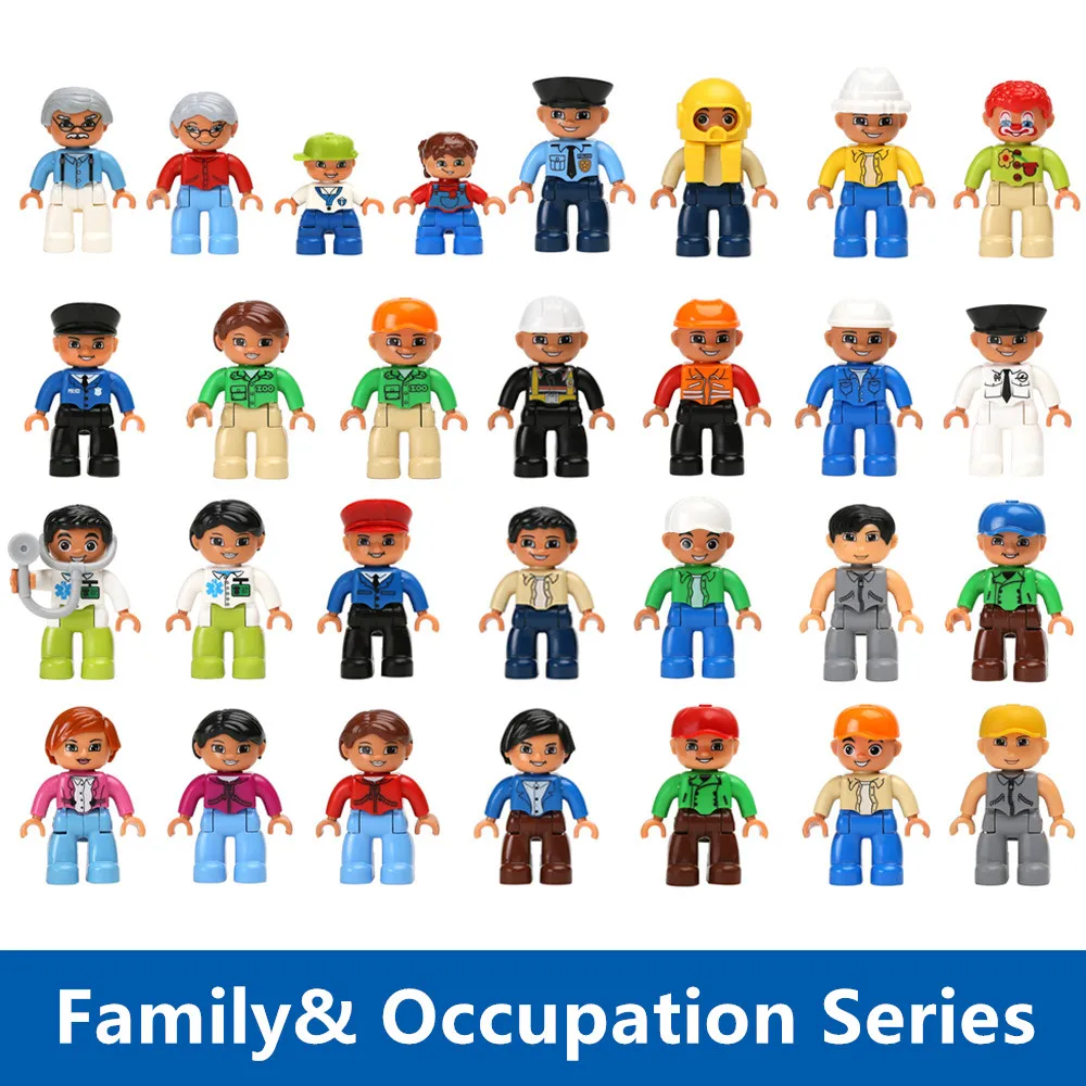 Big Building Blocks Family Members Occupation Doctor Castle Pirate Cinderella Princess Clown Blocks Role Play Figures