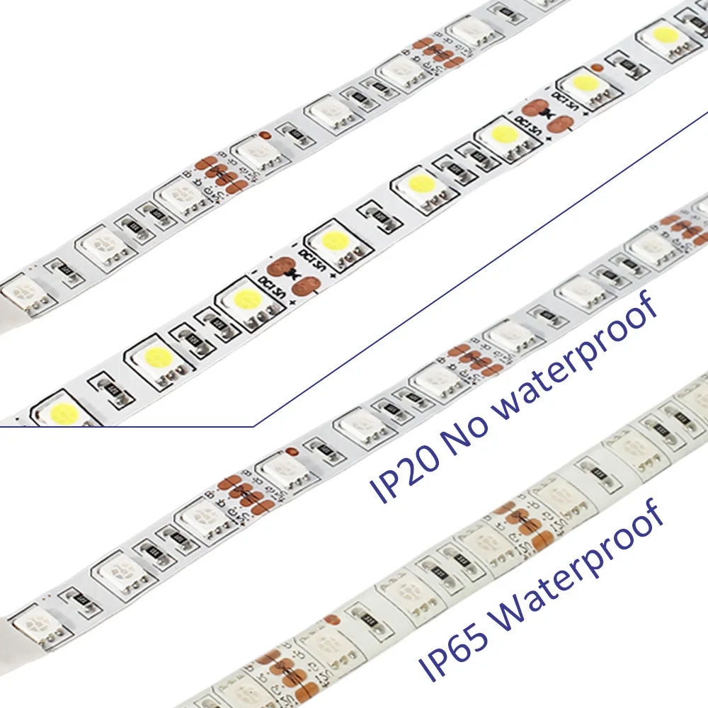 5050 RGB Светодиодные ленты Водонепроницаемый 5 м 300LED DC 12 В светодиодные полосы гибкий неон Клейкие ленты с пульта дистанционного управления RGB и 3A 36 Вт Мощность