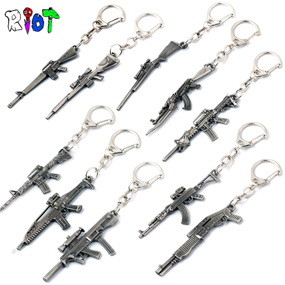 10 style csgo Weapon AK47 Gun Model 6 cm Keychains CS GO Metal Key Holder Men