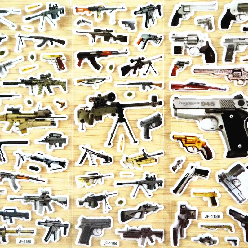 32 PCS/Lot Playerunknown's Battlegrounds gun PUBG Game stickers 98k AKM