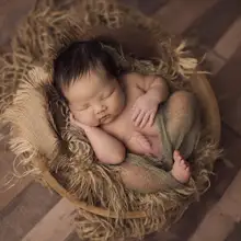 Мешковина новорожденных Фотография Опора, одеяло из мешковины, ребенок позирует ткань фон, новорожденный Фото Опора, натуральная Мешковина, джутовая сетка