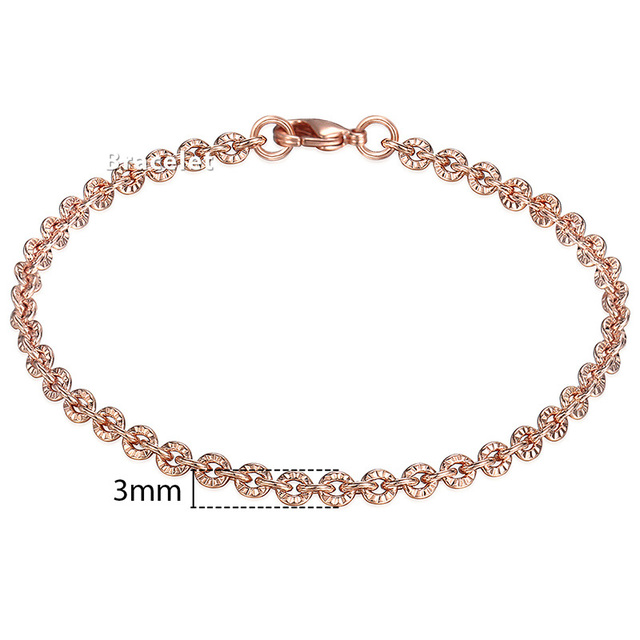 585 Rose Gold Bracelets Curb Snail Foxtail Venitian Link Hand Chain Friendship Jewelry Gifts for Women Girl 7-9inch