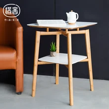 ZEN’S BAMBOO Square Tea Table Double Layer Bamboo Coffee Table Wooden Table Side table Living room/bedroom/balcony furniture